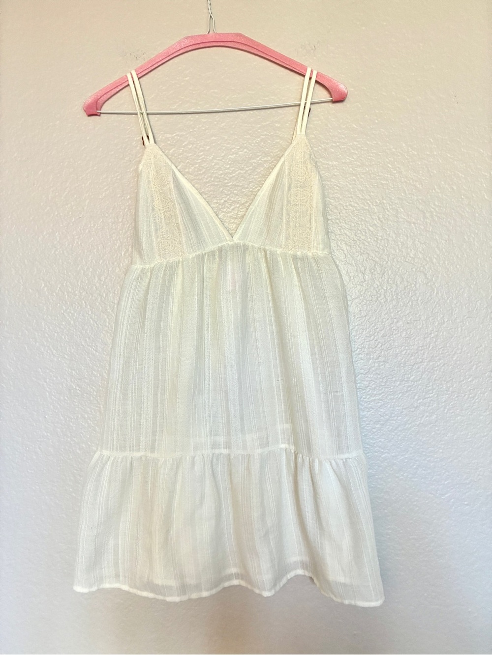 Xhilaration Women’s Ivory Strappy Sleepdress Nightwear Babydoll Tank Top Y2K